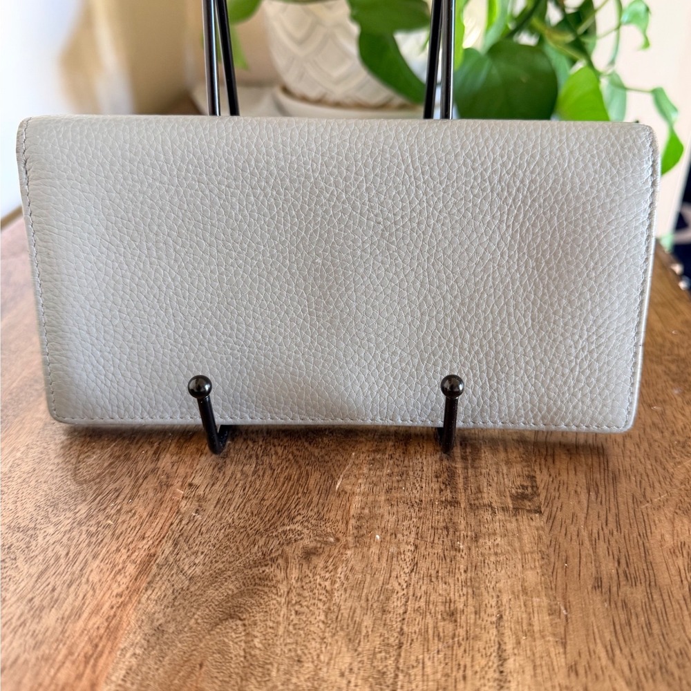 Greige Pebble Wallet Neutral Minimalist Long Wallet Organizer Modern Earthy Soft
